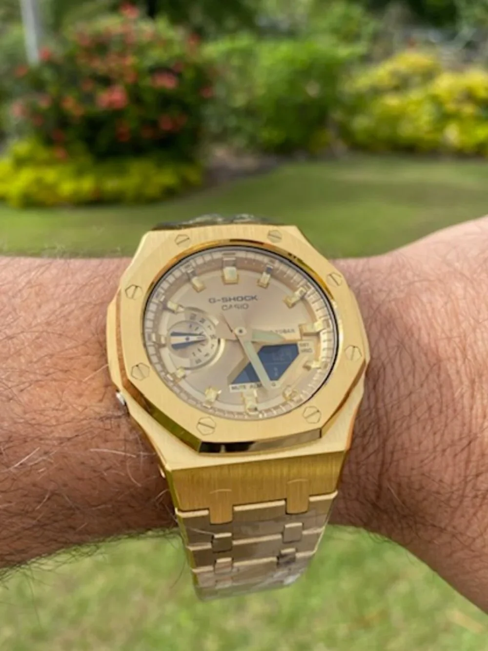 New Casio G-Shock Gold Color GA2100 All Yellow Gold custom MOD